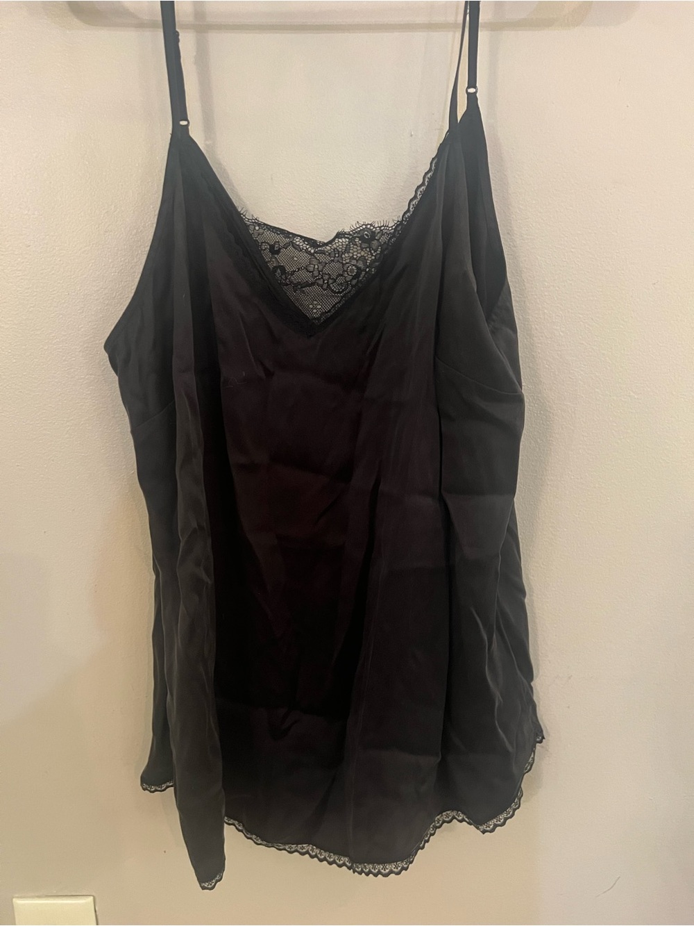Anthropologie Black Lace Trim Slip Dress Camisole
